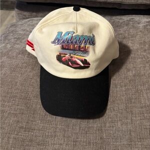 PacSun Miami Graphic Cap - Cream and Black